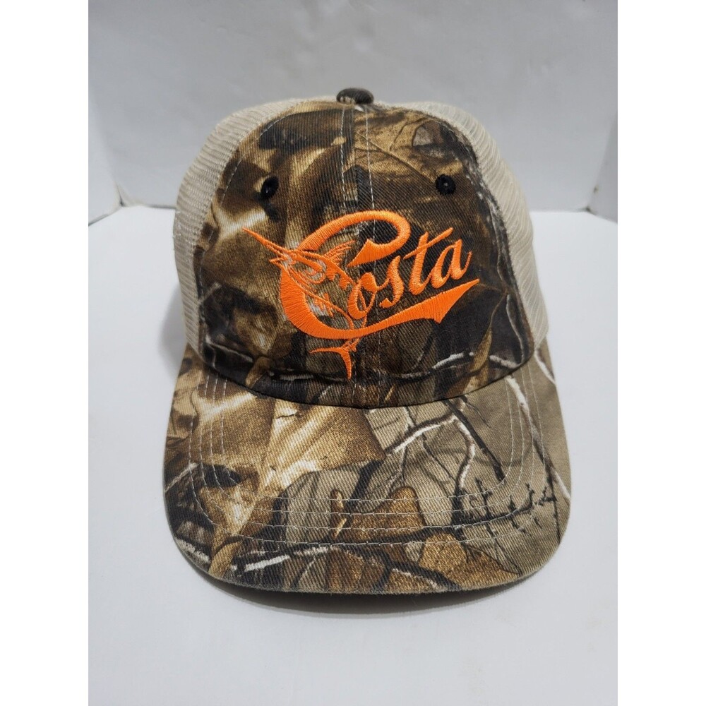 Costa Del Mar Marlin Swordfish Mesh Trucker Snapback Hat Cap Fishing Camouflage